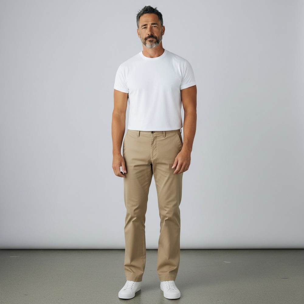 Vintage Tommy Bahama Men’s 33x32 Wide Leg Chino Pants Beige Relaxed Casual
